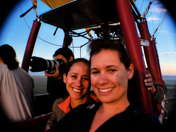 Emma Harrop - enjoying a hot air balloon flight from Fig Tree Camp in the Masai Mara